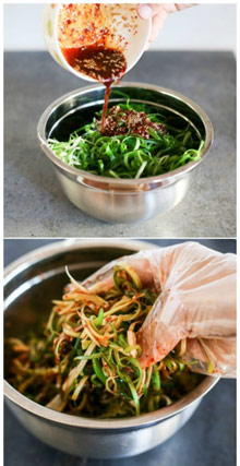 Salata picanta de ceapa, foarte indragita in Corea. Foto: pinterest.com
