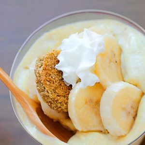 Spuma de banane cu iaurt de soia