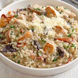 Pui cu rizotto si parmezan