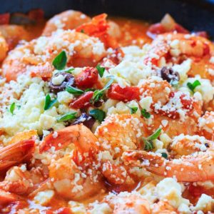 Creveti cu branza Feta